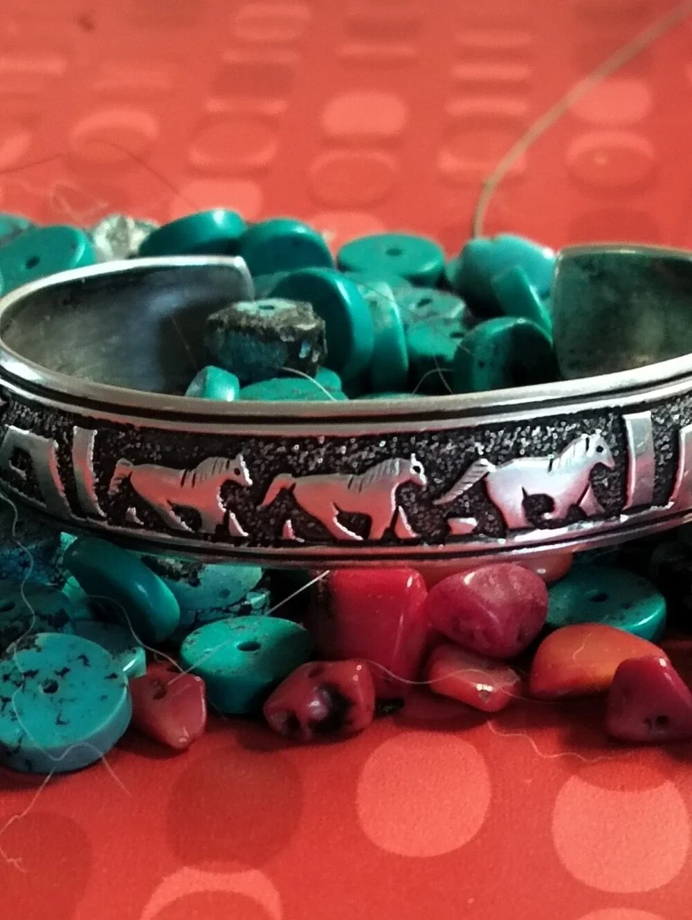 Very Early Tommy Singer Horses Cuff